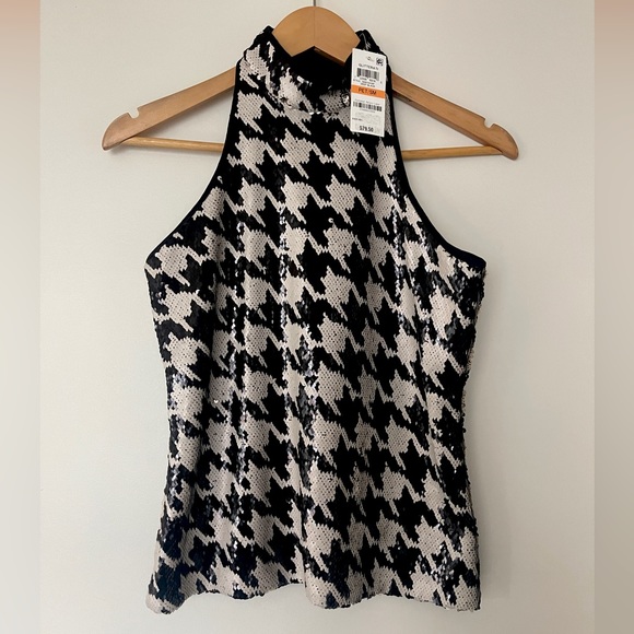 Sequin Black and White Pattern Top (NEW) - Picture 1 of 8